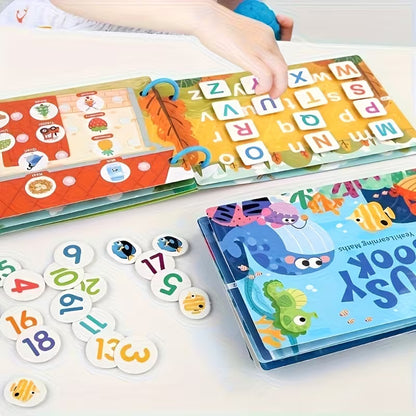 Interactive Learning with Alphabet Busy Book and Number Stickers | Educational Toy for Toddlers | Enhancing Early Learning Skills