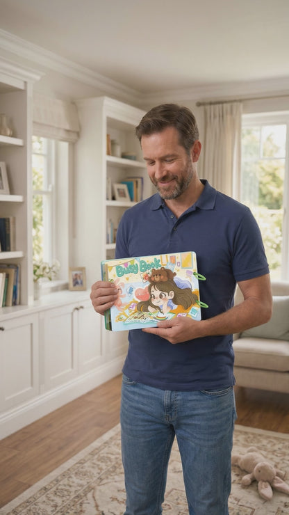 Unboxing Montessori busy book for kids, showing reusable learning activities including numbers, alphabet, shapes, and interactive educational pages for toddlers
