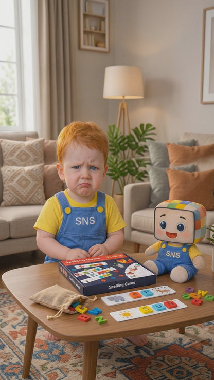Unboxing video of an educational toy set featuring colorful letter boards with locks and keys, showcasing all the pieces inside the box and its contents.