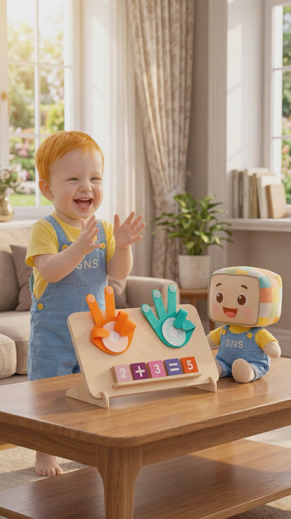 "Unboxing the Finger Counting Math Board Toy – Watch as we reveal the contents of this educational game, featuring colorful number blocks, operation cards, and interactive pieces designed to teach kids addition, subtraction, and math operations."