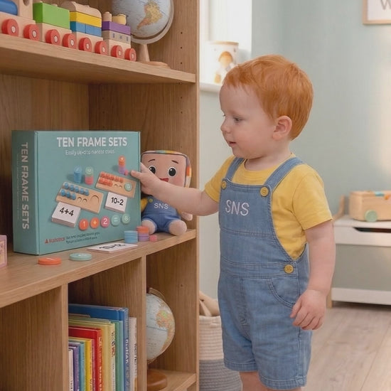 Unboxing the Wooden Ten Frame Math Set for kids. Watch as we reveal all the parts of this educational toy, including colorful math counters, number cards, and frames. Perfect for teaching addition and subtraction skills to young learners.