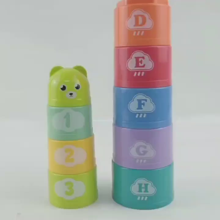 "Step-by-step guide on how to use the Montessori Stacking Cups toy. Learn how this educational toy helps toddlers practice stacking, color sorting, number recognition, and motor skills in a fun and interactive way."