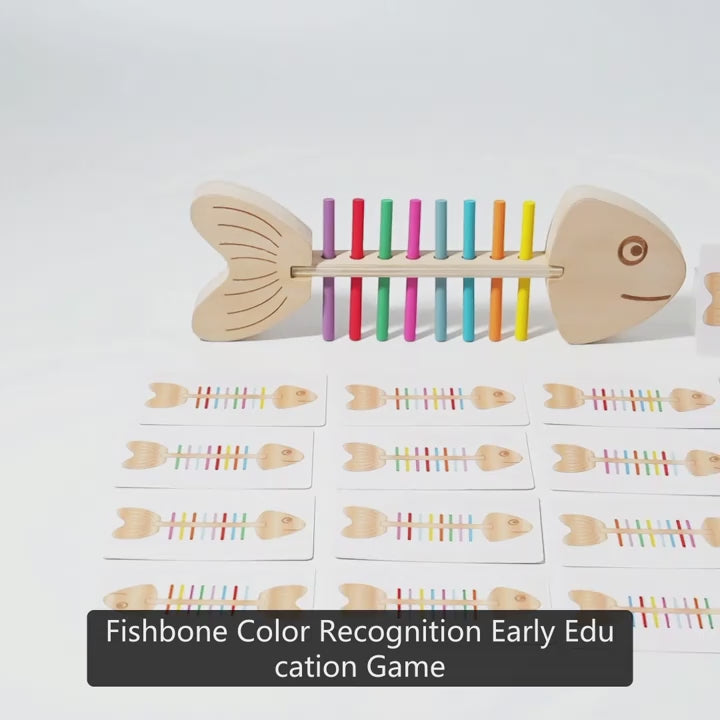 In this video, we demonstrate how to play with the Wooden Fish Bone Puzzle Toy. Learn how children can use the color-coded sticks to match patterns and develop motor skills, color recognition, and cognitive abilities while having fun!