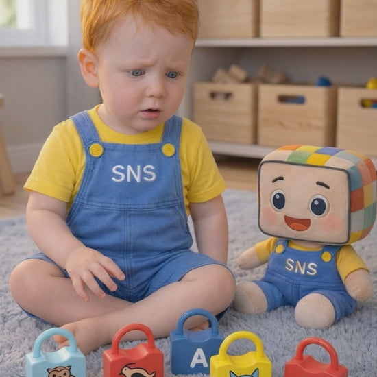 Unboxing the Alphabet Lock & Key Toy, showcasing 26 colorful locks and keys designed for early childhood learning and fun activities.